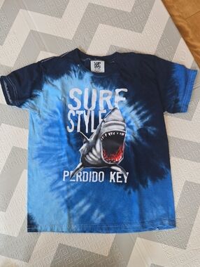 Surf Style Kids' Blue Tie-Dye Shark Graphic Tee